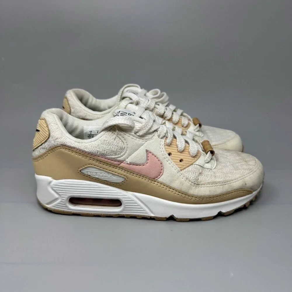 Nike Air Max 90 SE Women’s SZ 7 Sun Club Tan White Beige Sneakers DJ9997 101